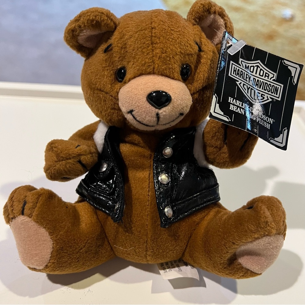 HARLEY DAVIDSON Bean Bag Plush "Motorhead" Biker Teddy Bear 1997 Plush G86005